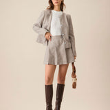 Khaki Pocket Pleated Mini Skirt
