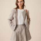 Khaki Pocket Pleated Mini Skirt