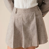 Khaki Pocket Pleated Mini Skirt