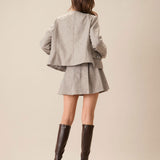 Khaki Pocket Pleated Mini Skirt