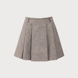 Khaki Pocket Pleated Mini Skirt