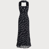 Black Polka Dot Slip Maxi Dress