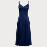 Navy A-Line Slip Maxi Dress