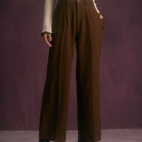 The Coffee Button Slant Pocket Straight Pants