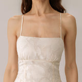 Apricot Jacquard Corset Slip Maxi Dress