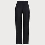Black Natural Waisted Straight Pants