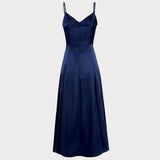 Navy A-Line Slip Maxi Dress