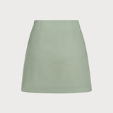 Green Solid A-Line Mini Skirt