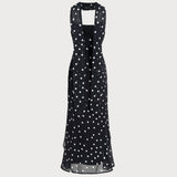 Black Polka Dot Slip Maxi Dress