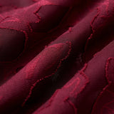 Wine Red Sweetheart Neck Jacquard Slip Midi Dress