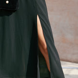 Black Sweetheart Neck Chiffon Maxi Dress