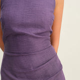 Purple Square Neck Slip Midi Dress