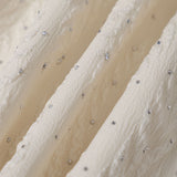 The Beige Boat Neck Textured Mini Dress