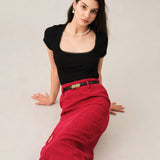 The Skinny Buckle Leather Belt