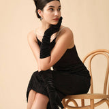 The Black Water Ripple Textured Cami Dress