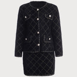 The Argyle Cardigan And Mini Skirt Set