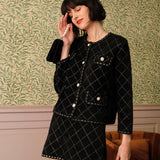 The Argyle Cardigan And Mini Skirt Set