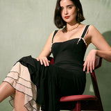 The Black Sweetheart Neck Bodycon Slip Maxi Dress
