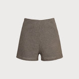 The Brown High Waisted Plaid Shorts