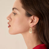 White Overlapping Geometric Earrings