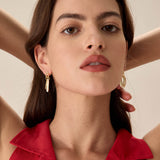 White Overlapping Geometric Earrings