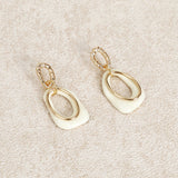 White Overlapping Geometric Earrings