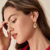 White Overlapping Geometric Earrings