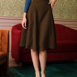 The Solid High Waisted Tweed Skirt