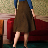 The Solid High Waisted Tweed Skirt