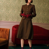 The Solid High Waisted Tweed Skirt
