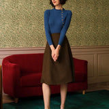 The Solid High Waisted Tweed Skirt