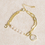 Gold Alloy Pearl Bracelet