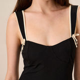 Women's Black Bodycon Knitted Mini Dress