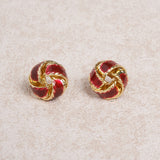 Red Openwork Earrings