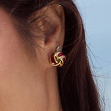 Red Openwork Earrings