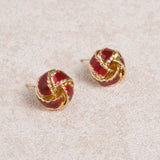 Red Openwork Earrings