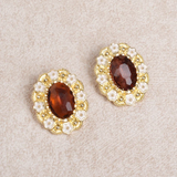 Brown Alloy Earrings