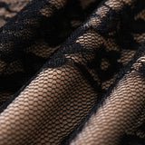 Black Lace Splicing Slip Maxi Dress
