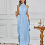 Blue Turtle Ruched Maxi Dress