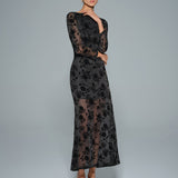 Black Floral Tunic Maxi Dress