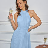 Blue Turtle Ruched Maxi Dress