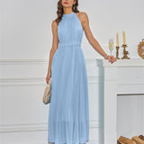 Blue Turtle Ruched Maxi Dress
