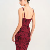 Red Floral Sleeveless Maxi Dress