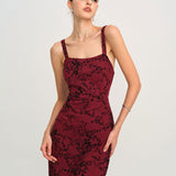 Red Floral Sleeveless Maxi Dress
