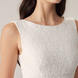 White Lace Backless Mini Dress
