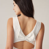 White Lace Backless Mini Dress