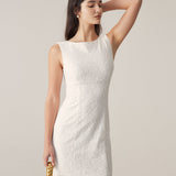 White Lace Backless Mini Dress