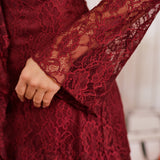 Red Floral Ruffle Mini Dress