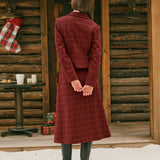 Red Plaid A-Line Midi Skirt