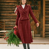 Red Plaid A-Line Midi Skirt